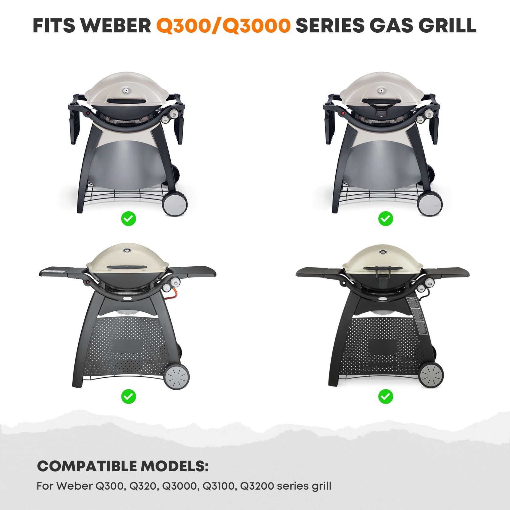 Stanbroil Cooking Griddle Insert for Weber Q300/Q3000 Series Grills, Nonstick Full Size Griddle Plate for Weber Q3000 Q3100 Q3200 Q300 Q320 Grills