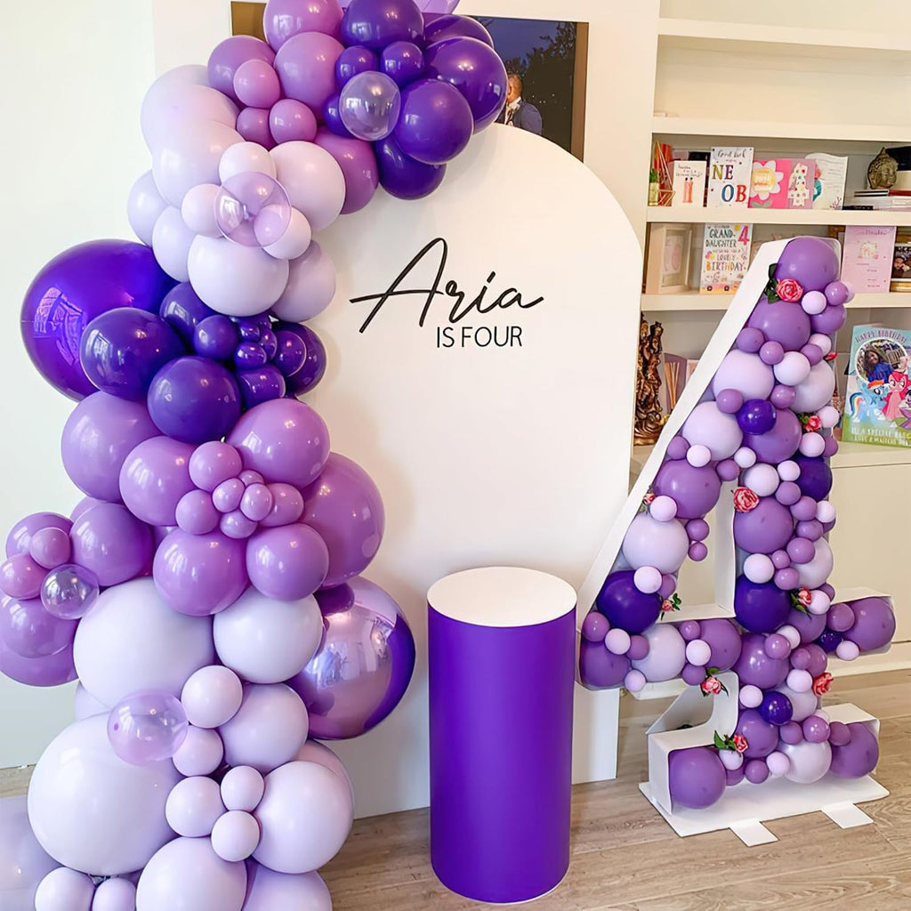 PartyWoo Purple Balloons - 101pcs 12-Inch Latex Balloons for Birthday & Wedding Decor