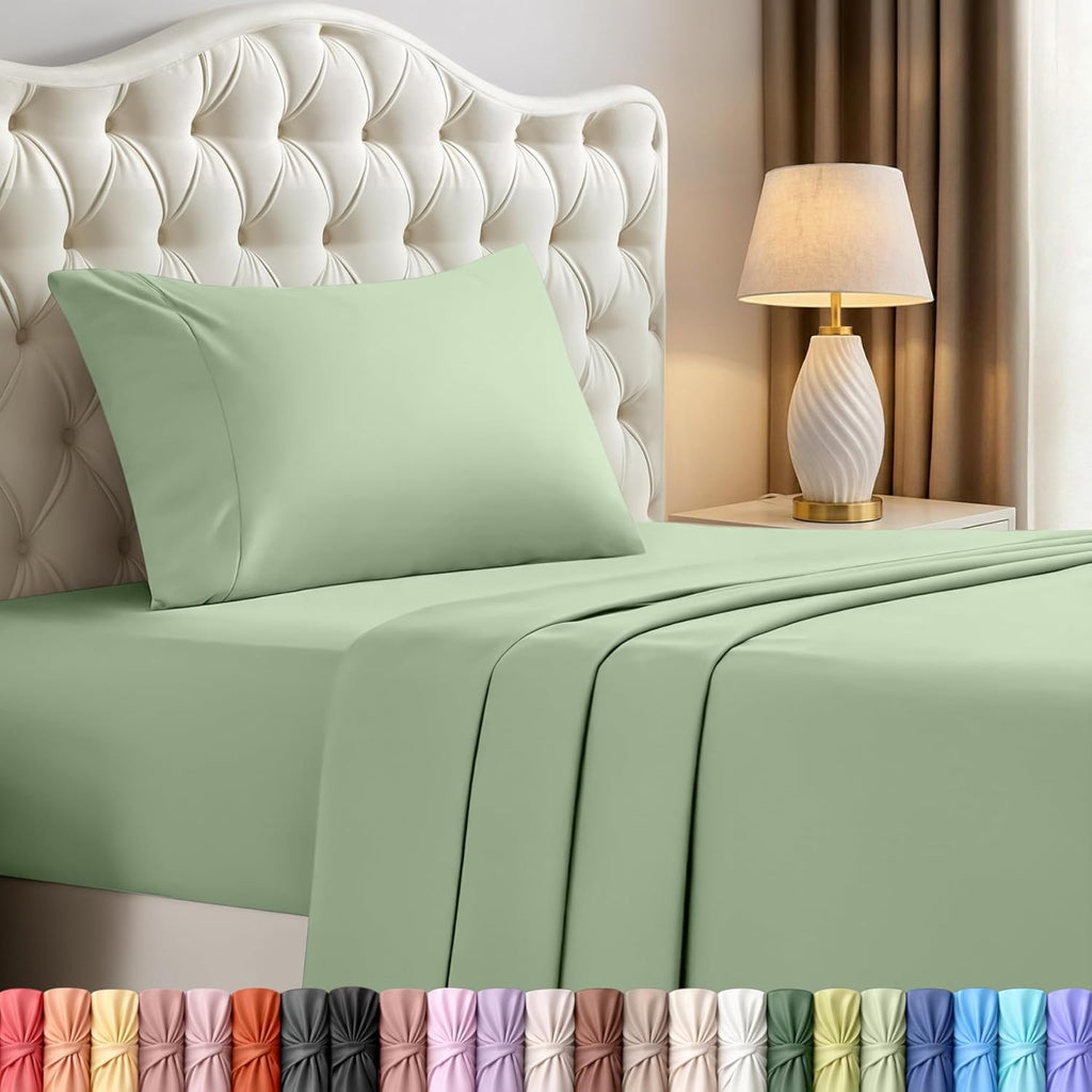 Utopia Bedding Twin XL Sheet Set - Soft & Breathable Microfiber, 3-Piece in Sage Color