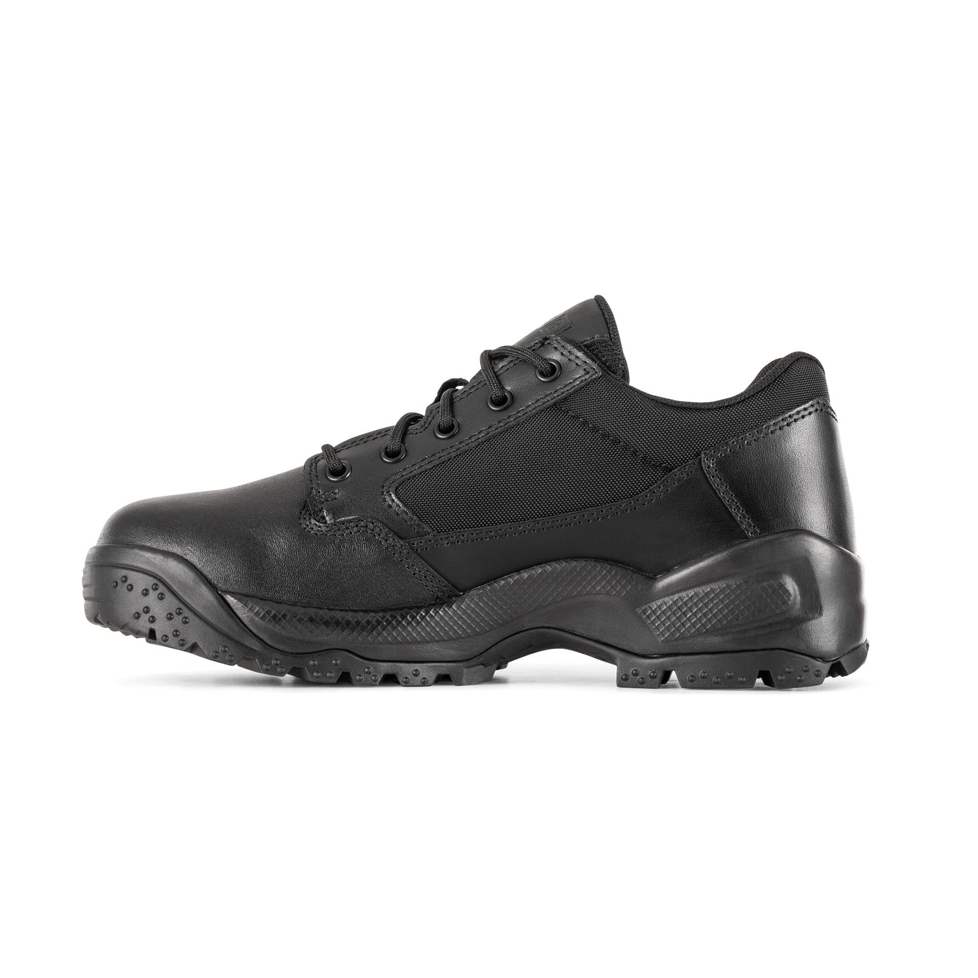5.11 Tactical Men's ATAC 2.0 Low Shoes - Polished Finish, Shock Mitigation, Superior Grip - Law Enforcement & Military Footwear, Black, 11 Regular, Style 12466