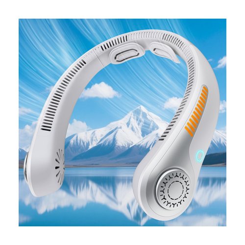 AUIIAH Portable Neck Fan Rechargeable Wearable Personal Fan Blow Cold Air, 5 Speeds, USB Battery, Neck Cooler with Neckbrace, Gift for Men Women, Sports, Gardening, Home, Outdoors, Travel, Camping