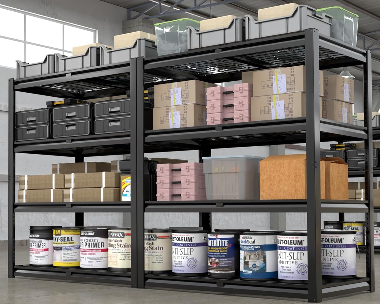 PrimeZone Heavy Duty Garage Shelving - 2200 LBS Capacity | Adjustable 4-Tier Metal Rack 40" W X 20" D X 60" H