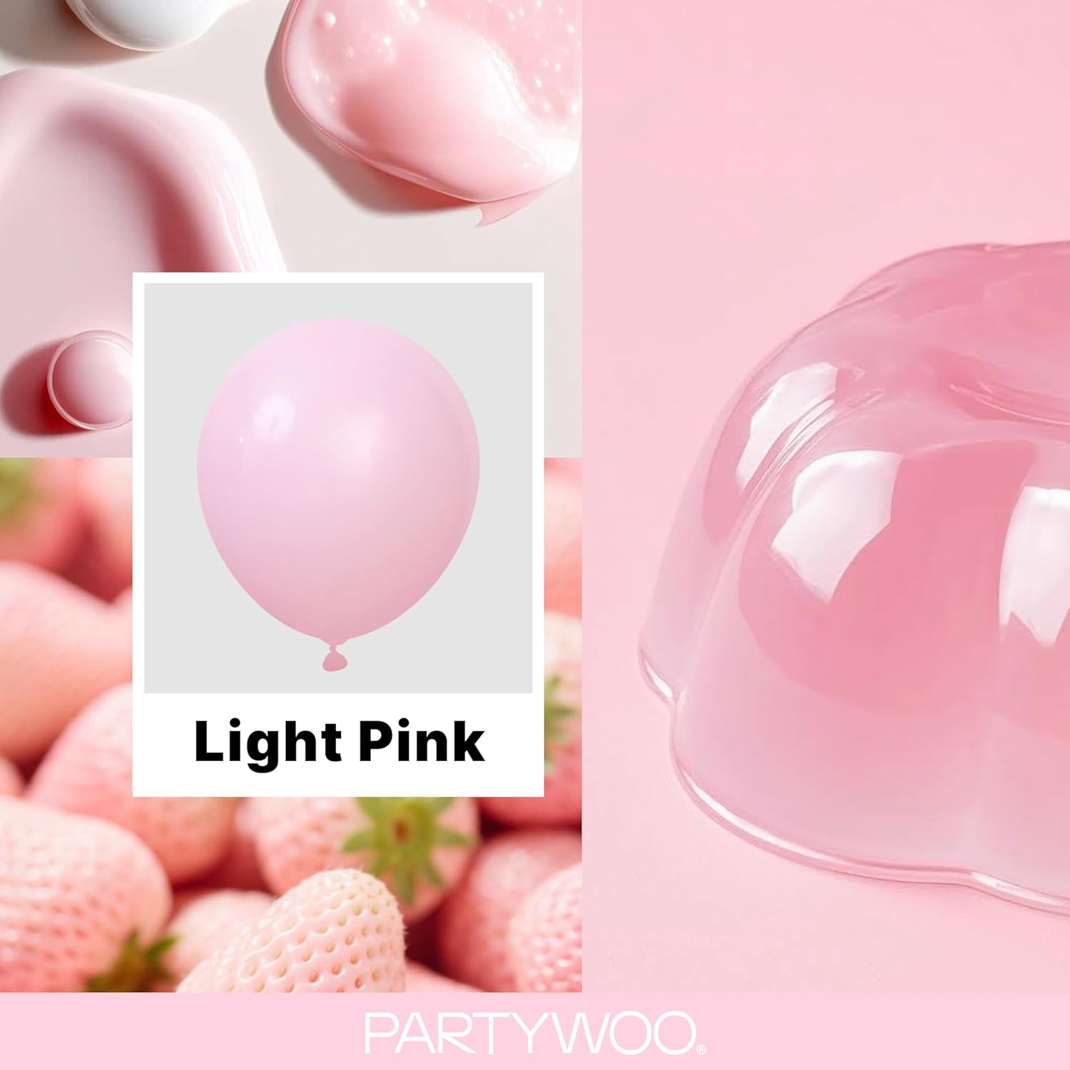 PartyWoo Light Pink Balloon Arch Kit - 120pcs in Various Sizes for Baby Showers & Birthday Parties