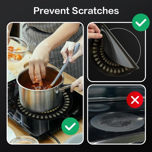 9.5 Inch Thermochromic Silicone Induction Cooktop Protect Mat,2Pcs Induction Cooktop Protective Cover,Non-Slip Pads to Prevent Pots and Pans from Sliding While Cooking