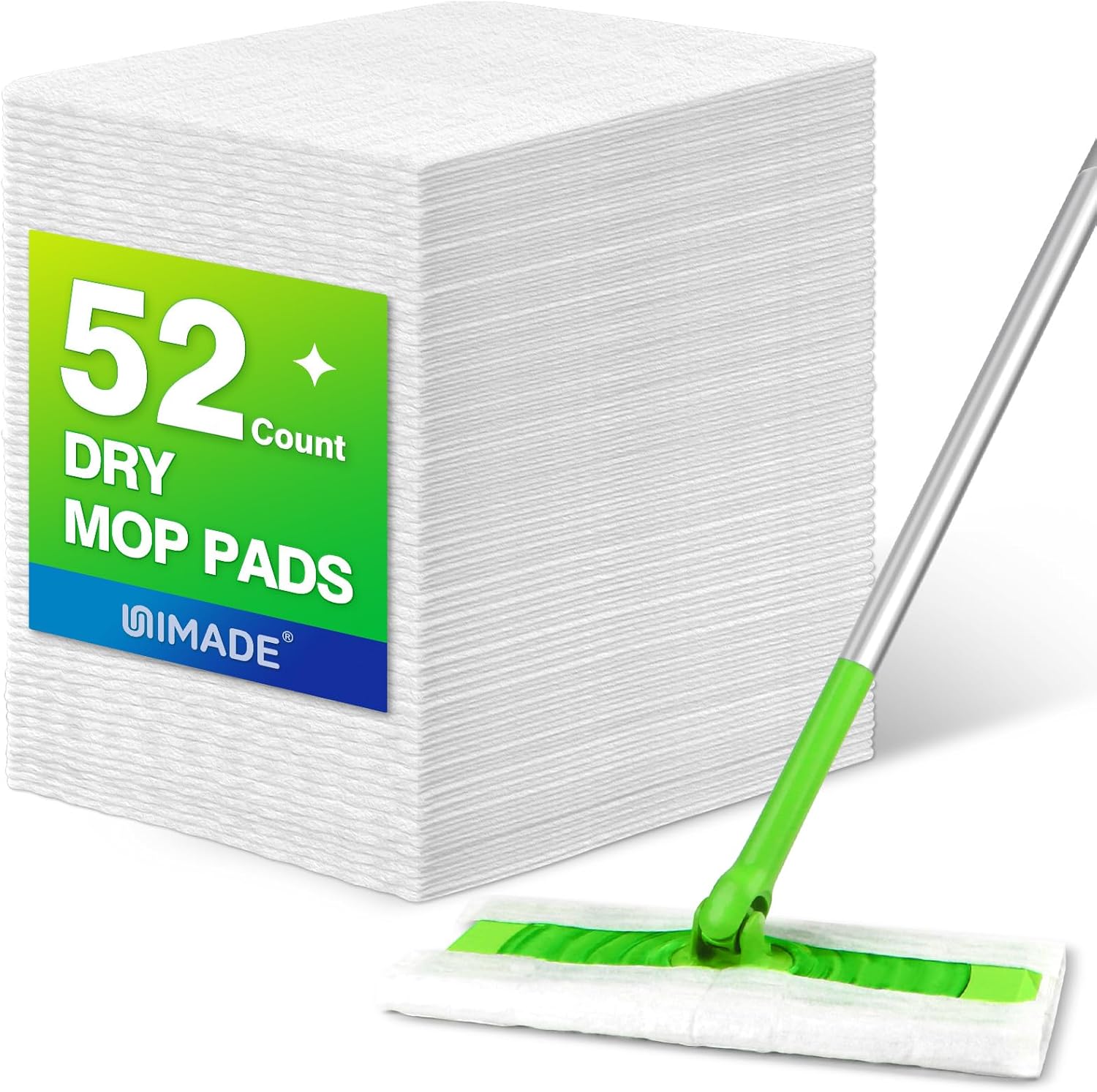 UNIMADE Dry Sweeping Cloths - 52 Count Mop Refill Compatible with Swiffer - Disposable Dusting Cloths for Hardwood Floors