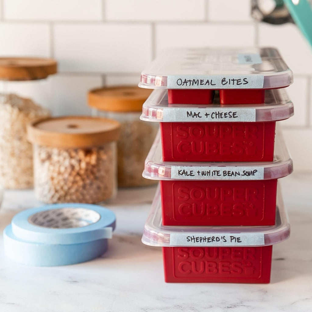 Souper Cubes Kitchen Labeling Tape - 2 Rolls of Freezer Tape (0.47" x 50 yd & 0.95" x 50 yd)