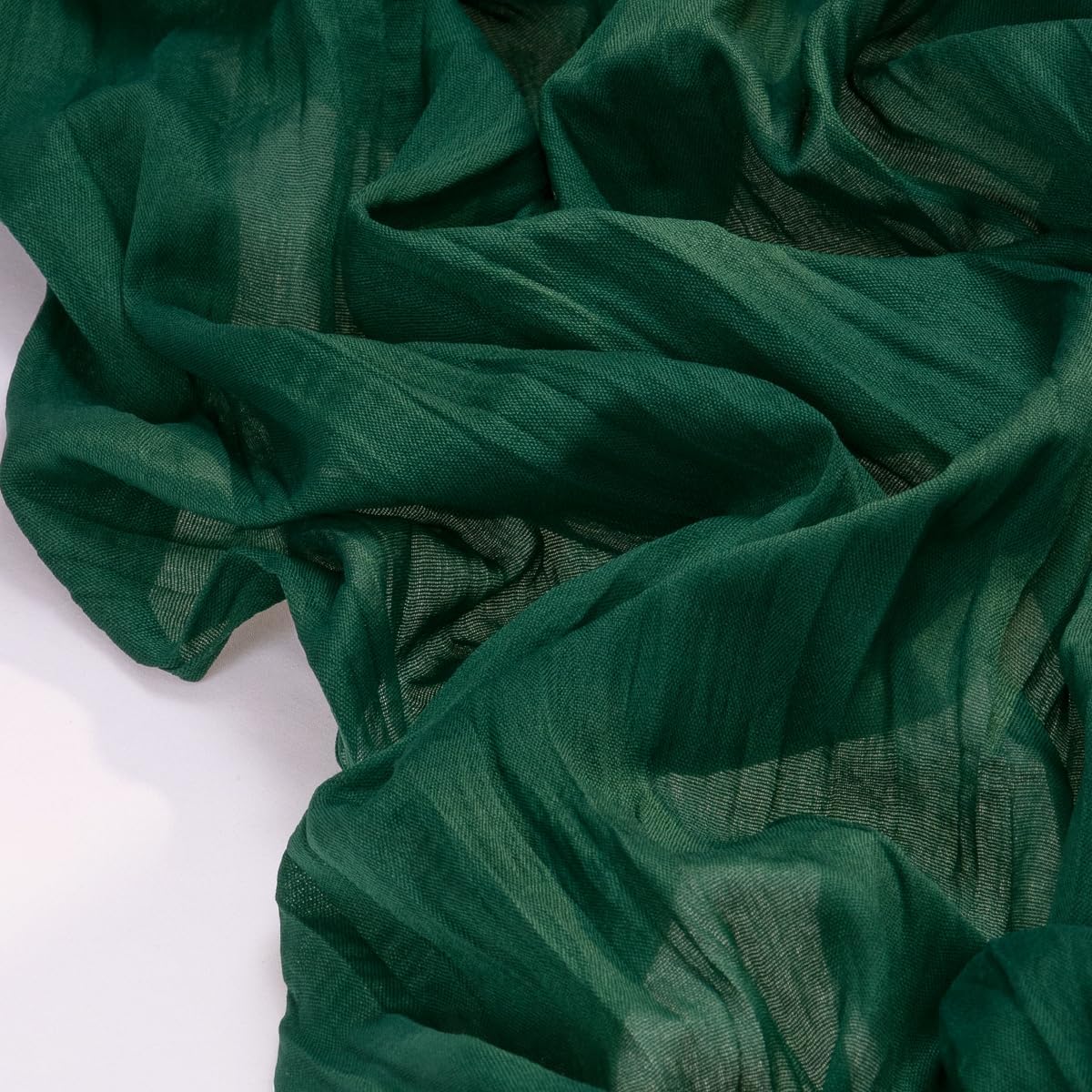 Socomi Emerald Green Cheesecloth Table Runner - 120 Inch Rustic Gauze for Weddings & Events