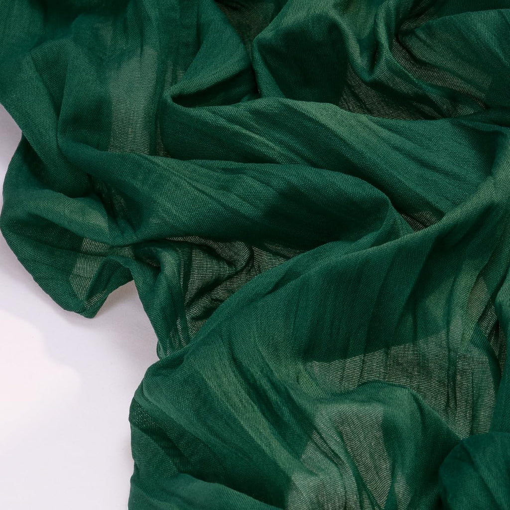 Socomi Emerald Green Cheesecloth Table Runner - 120 Inch Rustic Boho Decor for Weddings & Events