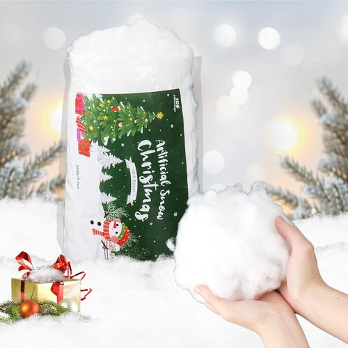 Christmas Fake Snow - 9.2oz Fluffy Artificial Snow for DIY Tree Decor & Winter Displays
