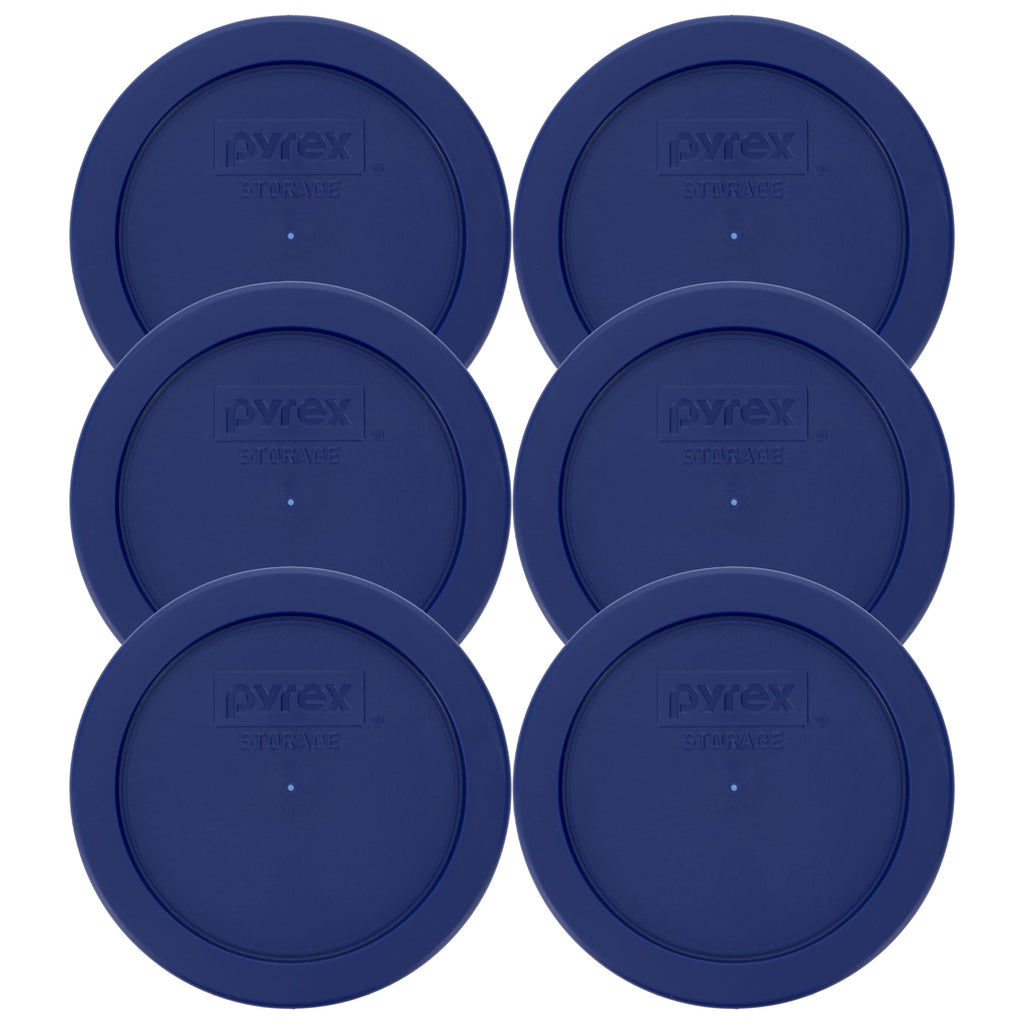 Pyrex 7200-PC 2 Cup Blue Food Storage Replacement Lid (6-Pack) - Made in USA