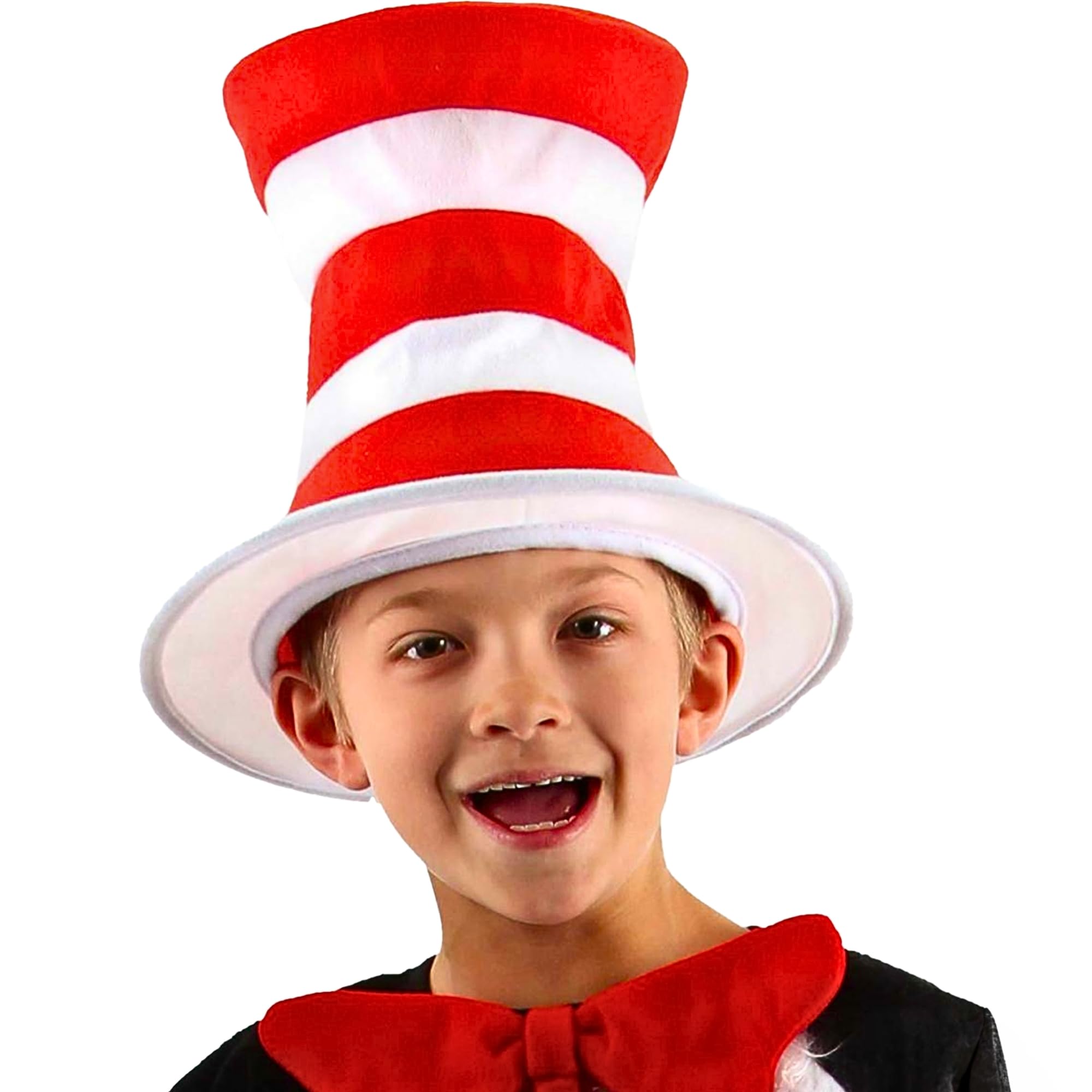 Bold Red & White Dr. Seuss Cat in the Hat - One Size Fits Most (1 Pc.) - Premium Quality Material - Perfect for Costumes and Themed Parties