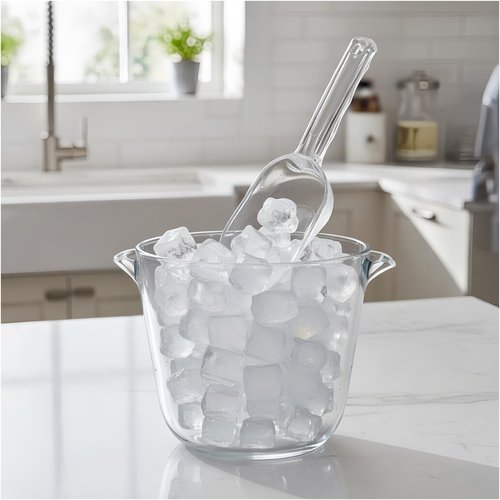 Plastic ice scoop for freezer,ice maker scoop,ice scoopers for ice bucket,Polycarbonate Utility Ice Scoop,12 Oz,Clear,Ergonomic Handle, Applicable to:Ice Maker,Ice Cream,Pets Food,Coffee Beans(1 pcs)M