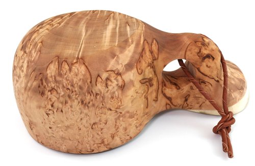 Kuksa wooden Nordic drinking cup Handmade in Finland from birch gnarl - with Reindeer logo
