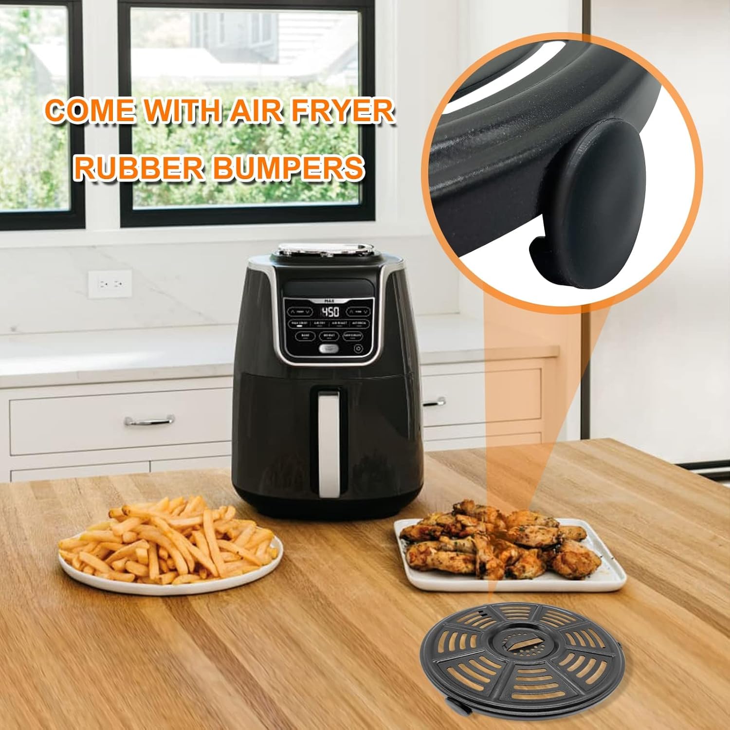 Ninja Air Fryer Accessories - 8.2'' Round Food Grade Grill Pan & Crisper Plate | Dishwasher Safe