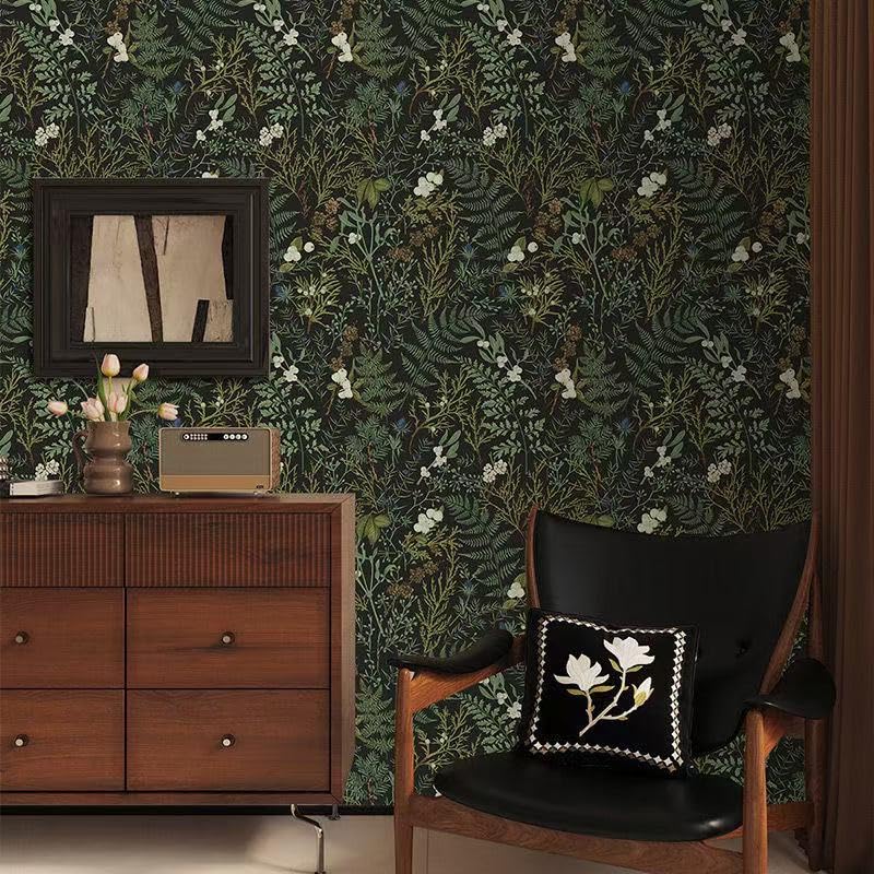 Dark Green Fern Self-Adhesive Shelf Liner - 17.3" x 118"