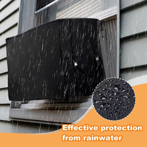 Air Conditioner Covers for Window Units - 3 Layers Insulation Outside AC Cover with Metal Buckle Strap, Outdoor Winter Waterproof AC Canopy Sun Shade - 27.5 × 22.5 × 18.5 Inch