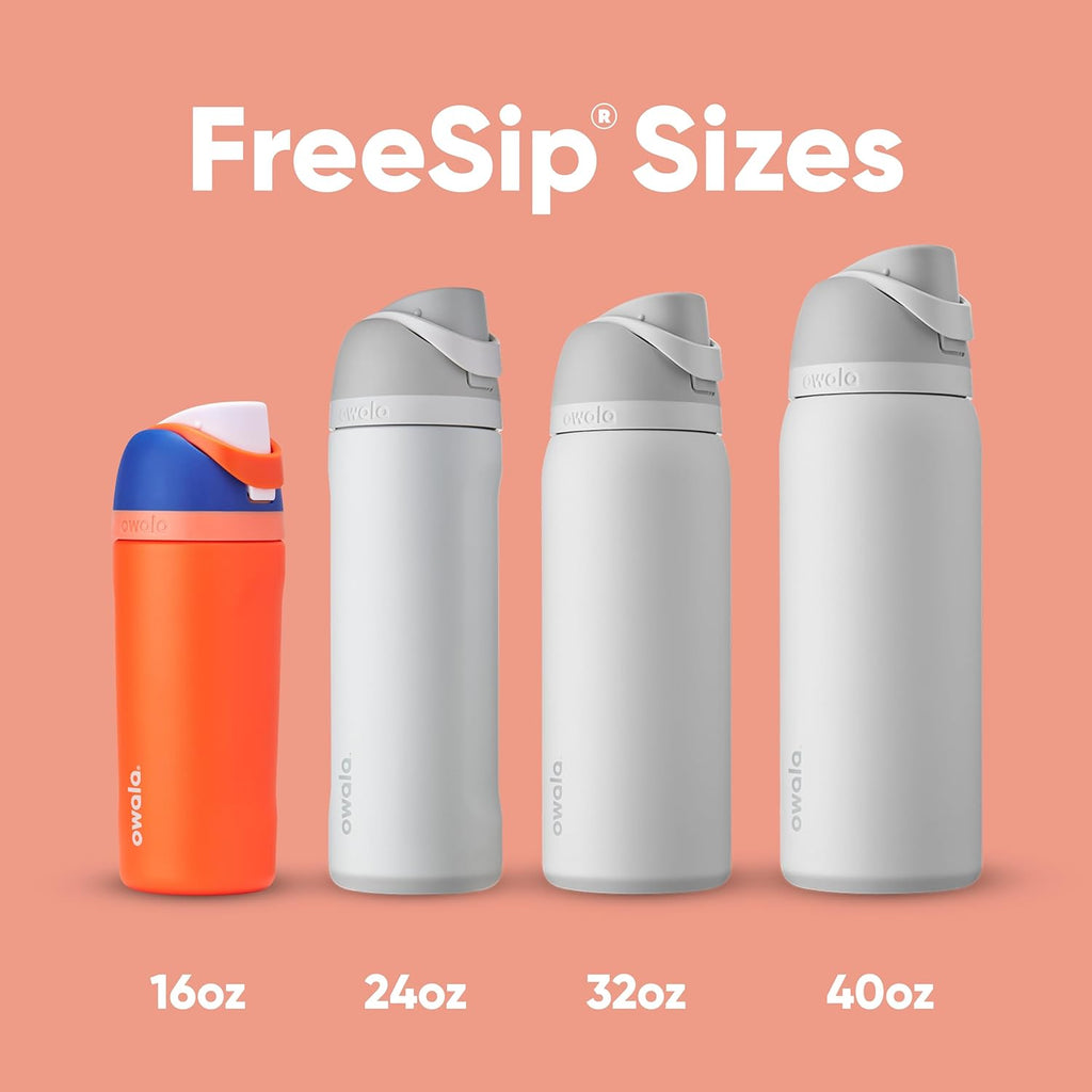 Owala Kids FreeSip Water Bottle - Insulated Stainless Steel with Straw, BPA-Free, 16 oz, Blue Citrus