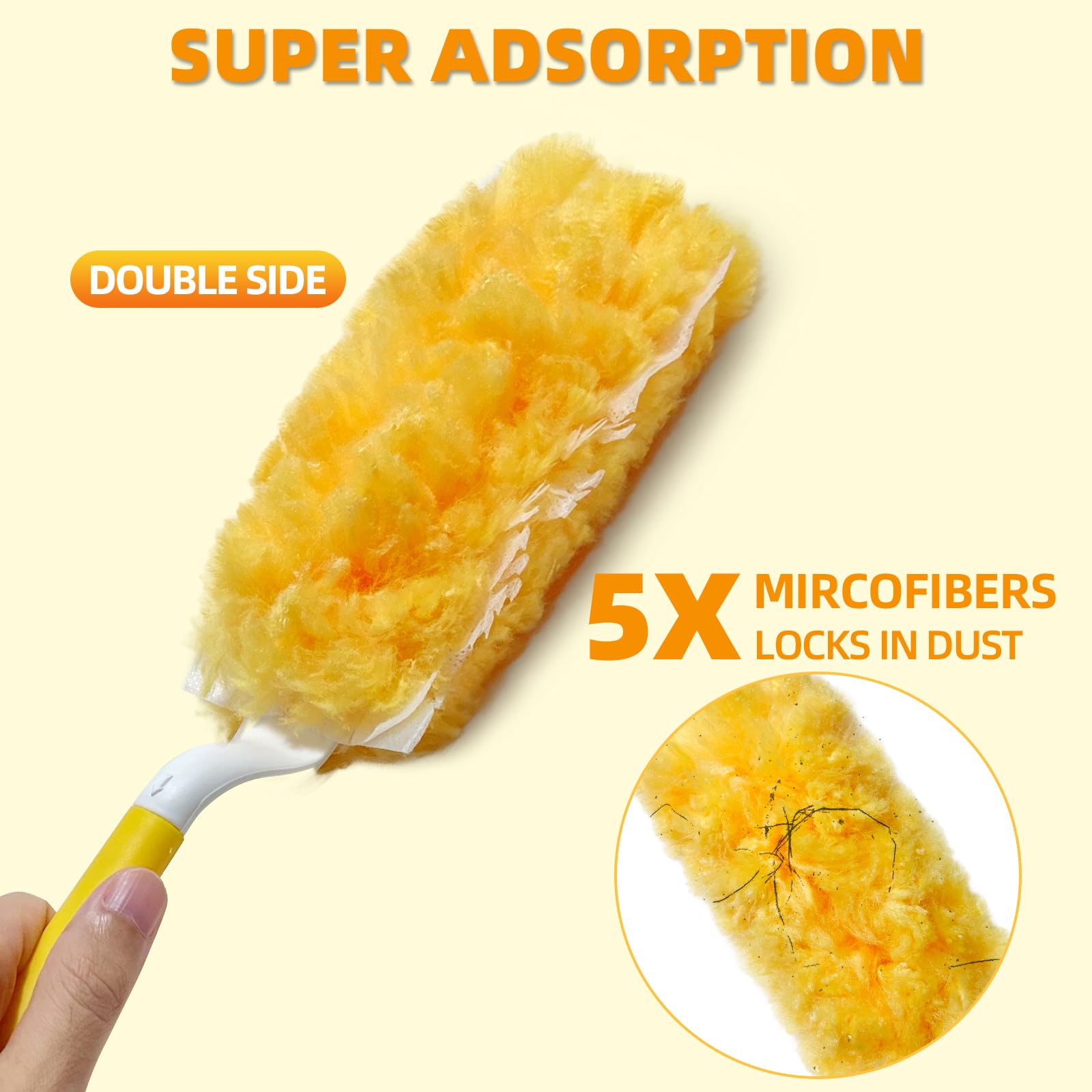 30 Count Duster Refills Compatible with Swiffer Handle, Multi-Surface Duster Refills with 1 Handle, 360° Dusters with 5X Microfibers for Home, Electronics, Office, Furniture, Blinds Cleaning