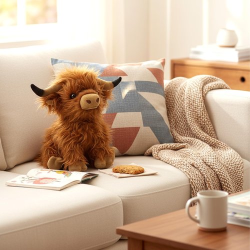 Yytoyshop Highland Cows Plush Pillow Adorable Cow Stuffed Animal Plushies Toys Soft Fluffy Cow Plush Pillow for Birthdays Day (Highland Cows)
