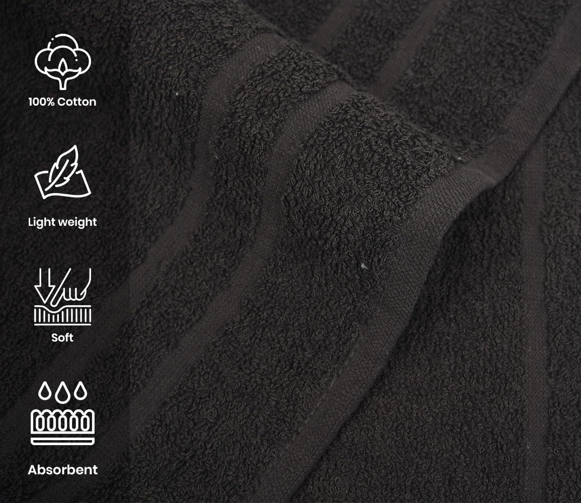 Cinara Bed & Bath Premium 100% Cotton Hand Towels – Soft, Quick Dry & Highly Absorbent – 16x27 Inches, Pack of 24 – Ideal for Bathroom, Salon, Gym, Spa & Everyday Use – Charcoal Grey