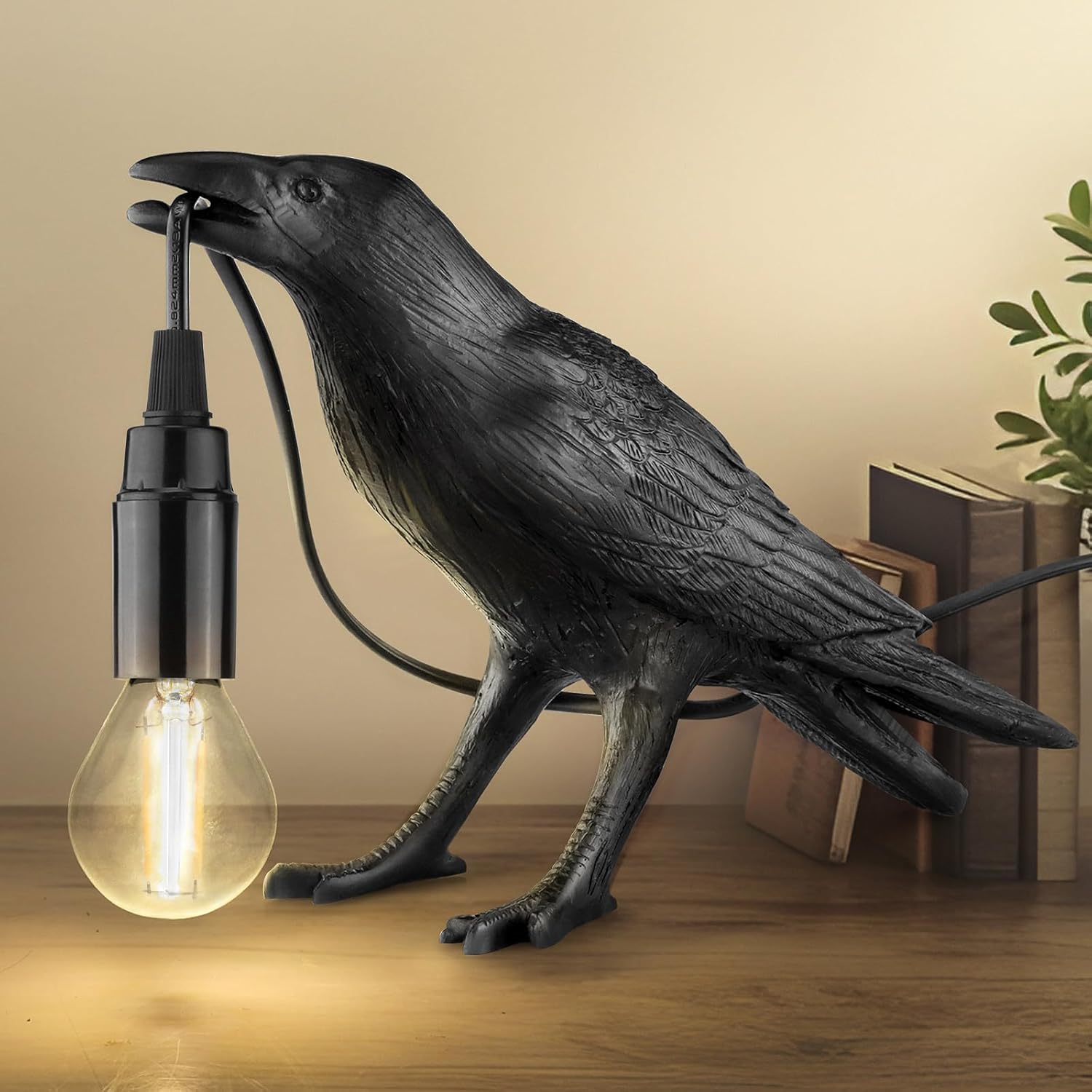 Skiennix Halloween Crow Lamp - Gothic Raven Table Light for Bedroom & Living Room Decor