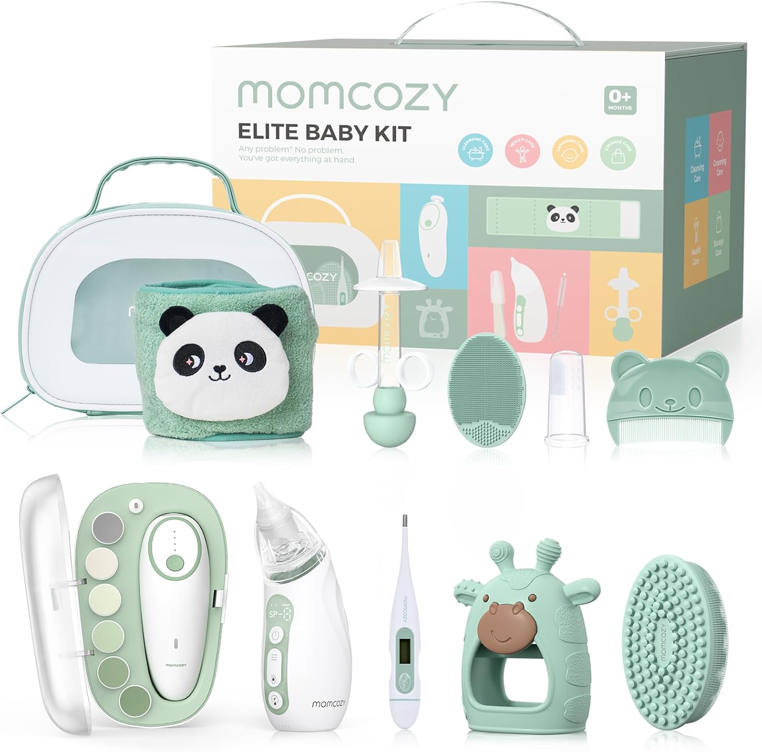 Momcozy Elite Baby Kit - Essential Grooming & Health Care Set | Electric Nail File, Nasal Aspirator, Thermometer & More