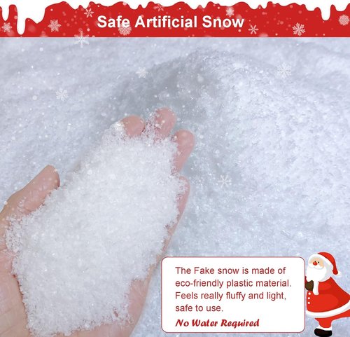 Apragaz Christmas Fake Snow - 30 Ounces of Artificial Dry Plastic Snowflakes for Holiday Decor