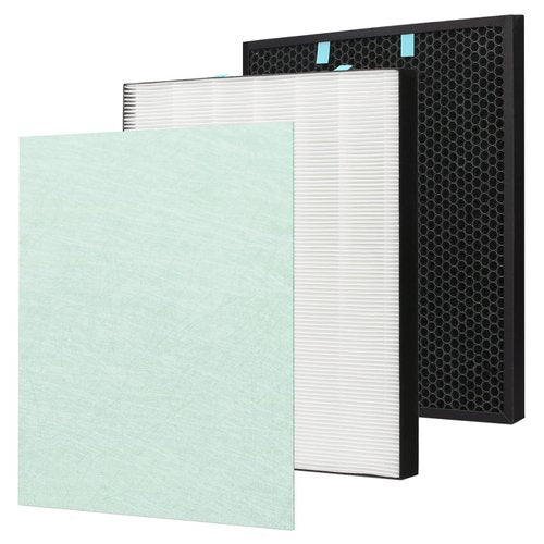 Replacement Post and Carbon Pre Filter compatible for Bissell Air400 Air Cleaner Purifier, 1 Pack 2521 Post Filter, 1 Pack 2520 Carbon and 1 Pre Filter, Compared to Part # 2521 and 2520