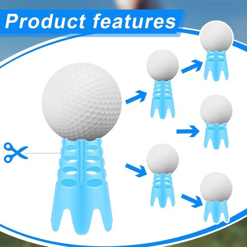 Honoson Golf Simulator Tees - 30 Durable Plastic Tees for Indoor/Outdoor Practice | 15 Tall & 15 Small