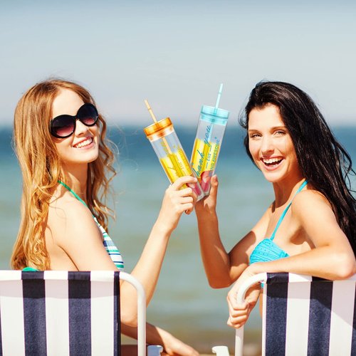 Mumufy 36 Pcs End of Year Gifts Bulk 16 oz Skinny Tumbler Cups with Lids and Straws Thank You Gift Plastic Cups for Teacher Coworker Employee