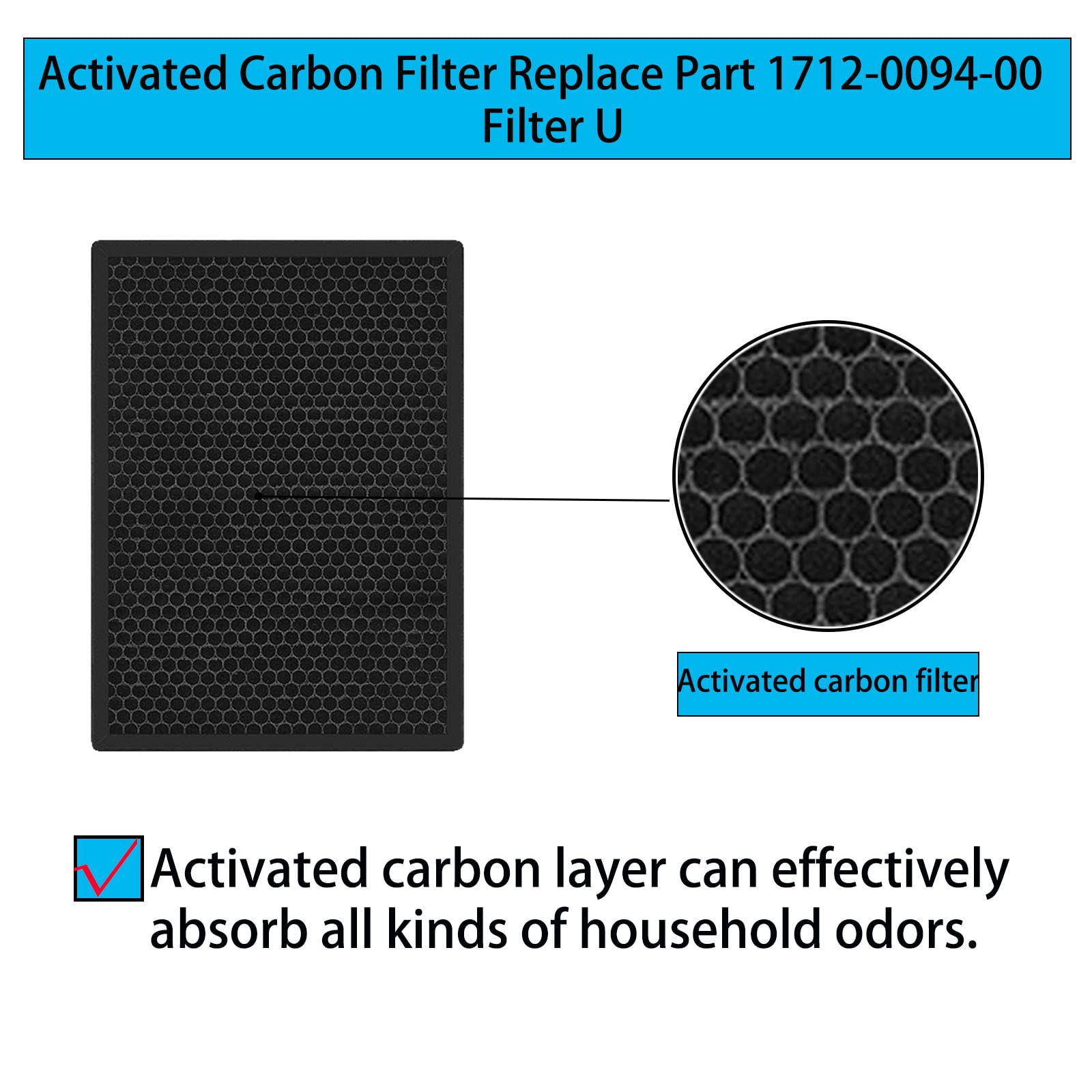 HR900 Replacement Filters Kit for Winix HR900 Pet Air Purifier Replace Part 1712-0093-00 Filter T and 1712-0094-00 Filter U, 2 Set