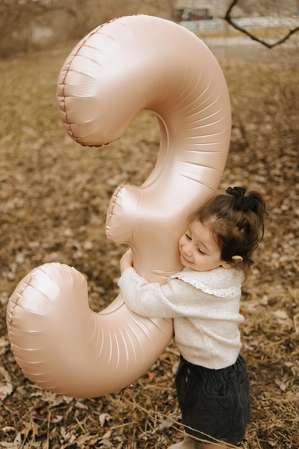 Beige 3 Balloon - 40 Inch Tan Number Balloon for 3rd Birthday Decorations | Perfect for Kids & Adults