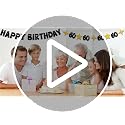Happy 60th Birthday Banner, Black and Gold Glitter Party Decoration Sign