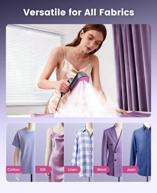 Jack ＆ Rose Travel Steamer Iron for Clothes,1200w Iron Steamer,Portable Handheld Travel Size Steamer iron,8S Fast Heat-Up，Large Ceramic Heat Panel,