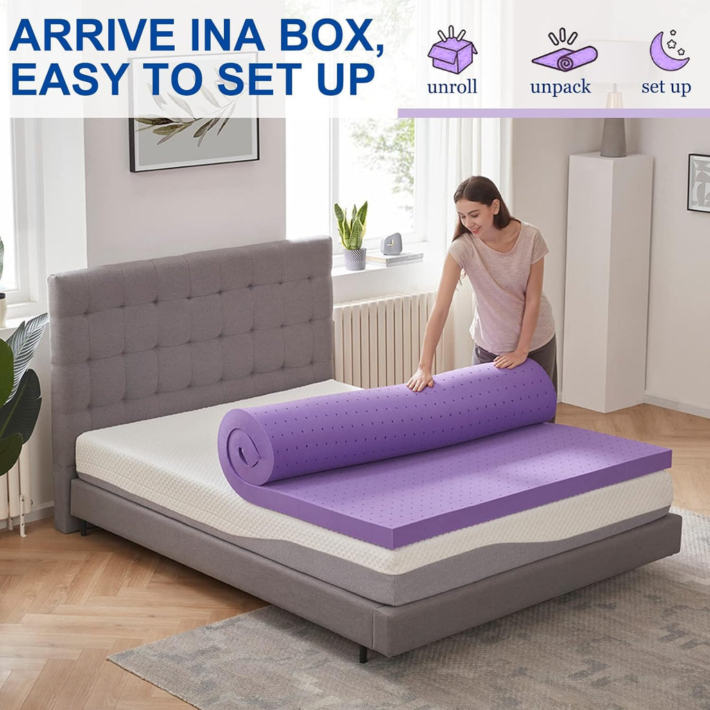 SINWEEK Gel Memory Foam Mattress Topper - Ventilated & Soft Pressure Relief - Twin Size, CertiPUR-US Certified