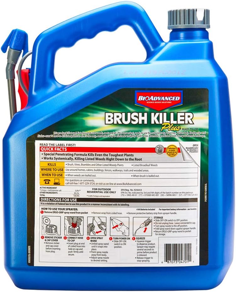 BioAdvanced Brush Killer Plus - Ready-to-Use Herbicide | 1.3 Gal | Effectively Kills Poison Ivy & Tough Brush Roots | Pack of 2