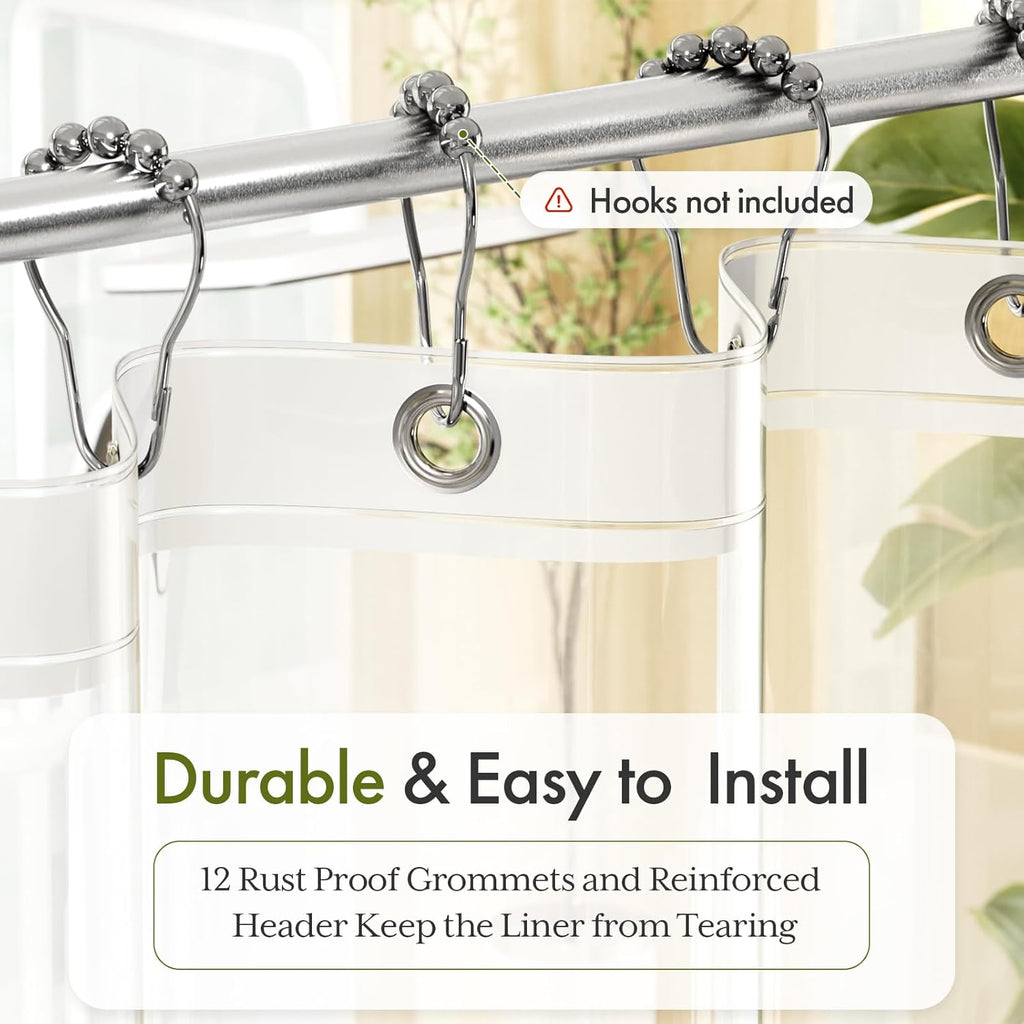 Bathway Heavy Duty Shower Curtain Liner - Waterproof PEVA 72x72 Inches with 12 Rustproof Grommets