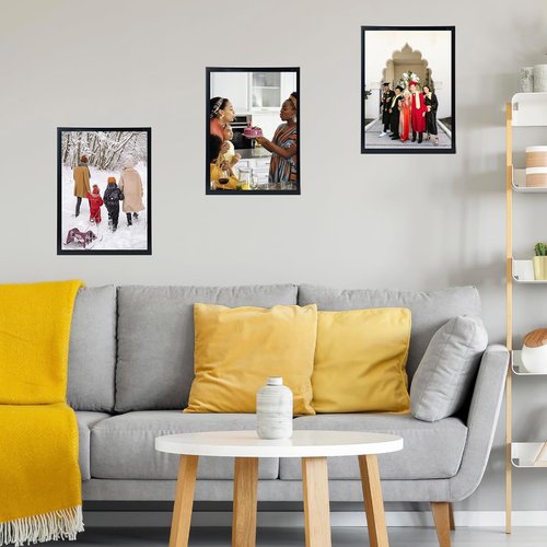 JCJMY 10x15 Black Picture Frame - Versatile Wall Mounting for Horizontal or Vertical Display, Shatter-Resistant Plexiglass