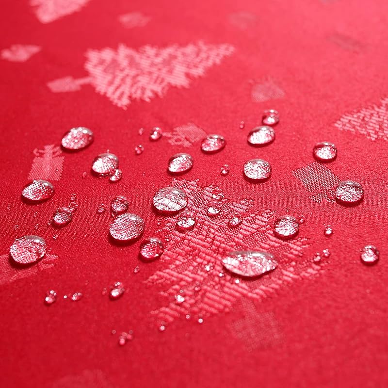 SASTYBALE 60" x 102" Christmas Tablecloth Rectangle - Red Xmas Tree Pattern