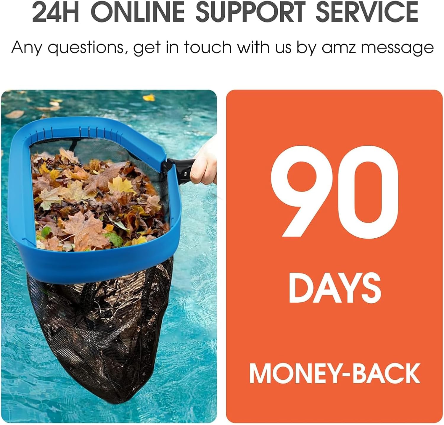 TidyMister 20'' Self-Repair Pool Skimmer Net - Heavy Duty Nylon Mesh & Aluminum Frame for Efficient Cleaning