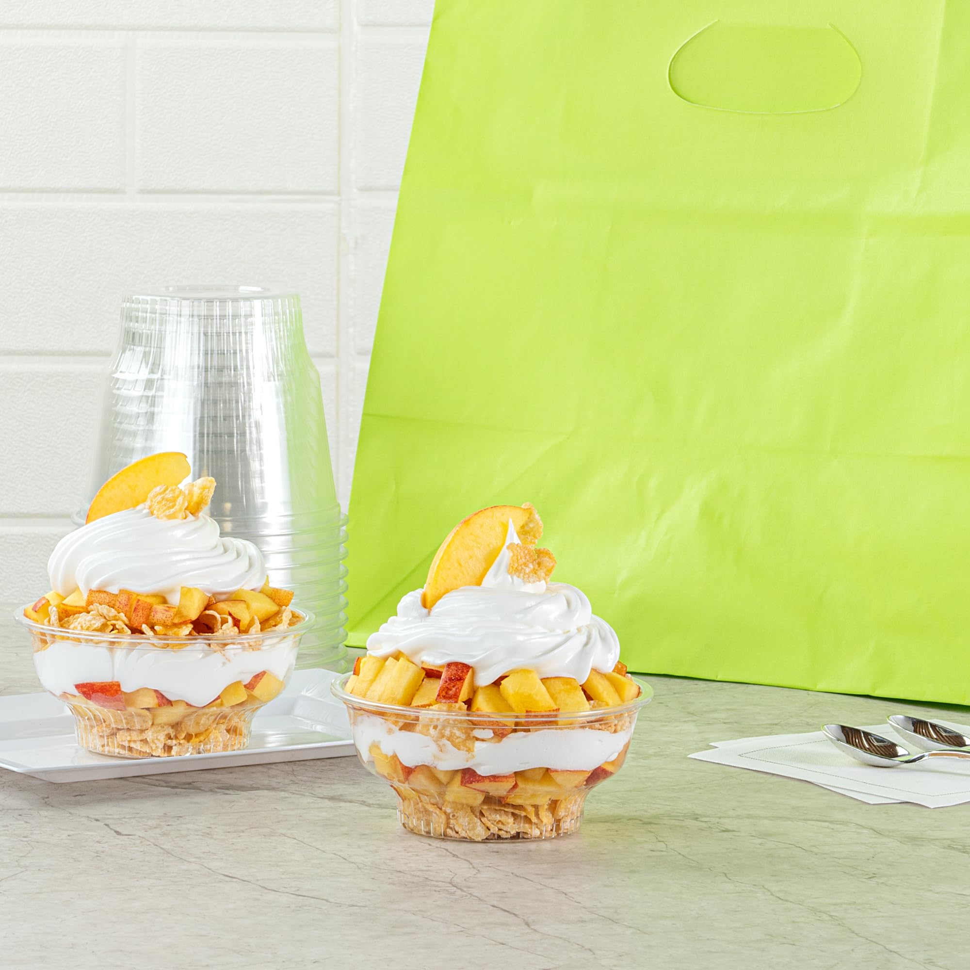 Restaurantware-RW Base 5 Ounce Round Ice Cream Cups, 500 Disposable Parfait Cups - Lids Sold Separately, Premium, Clear Plastic Dessert Cup, Serve Frozen Yogurt, Mousse, Pudding, Great For Parties
