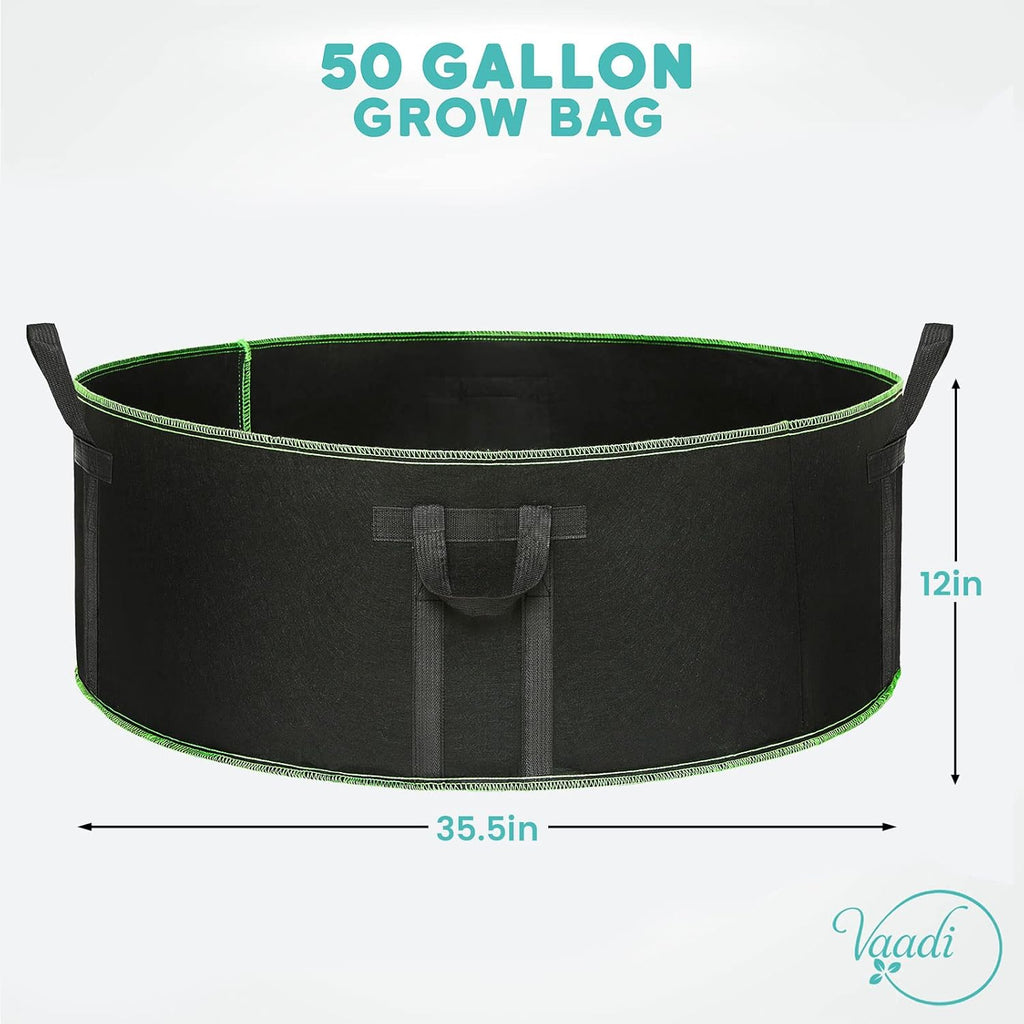 Skiennix 50 Gallon Grow Bags - Heavy Duty, Weatherproof, Extra Large with Reinforced Handles