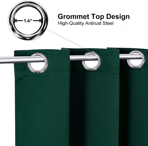 ChrisDowa Blackout Curtains - 120 Inch Long Thermal Insulated Grommet Panels | Forest Green, 2-Pack