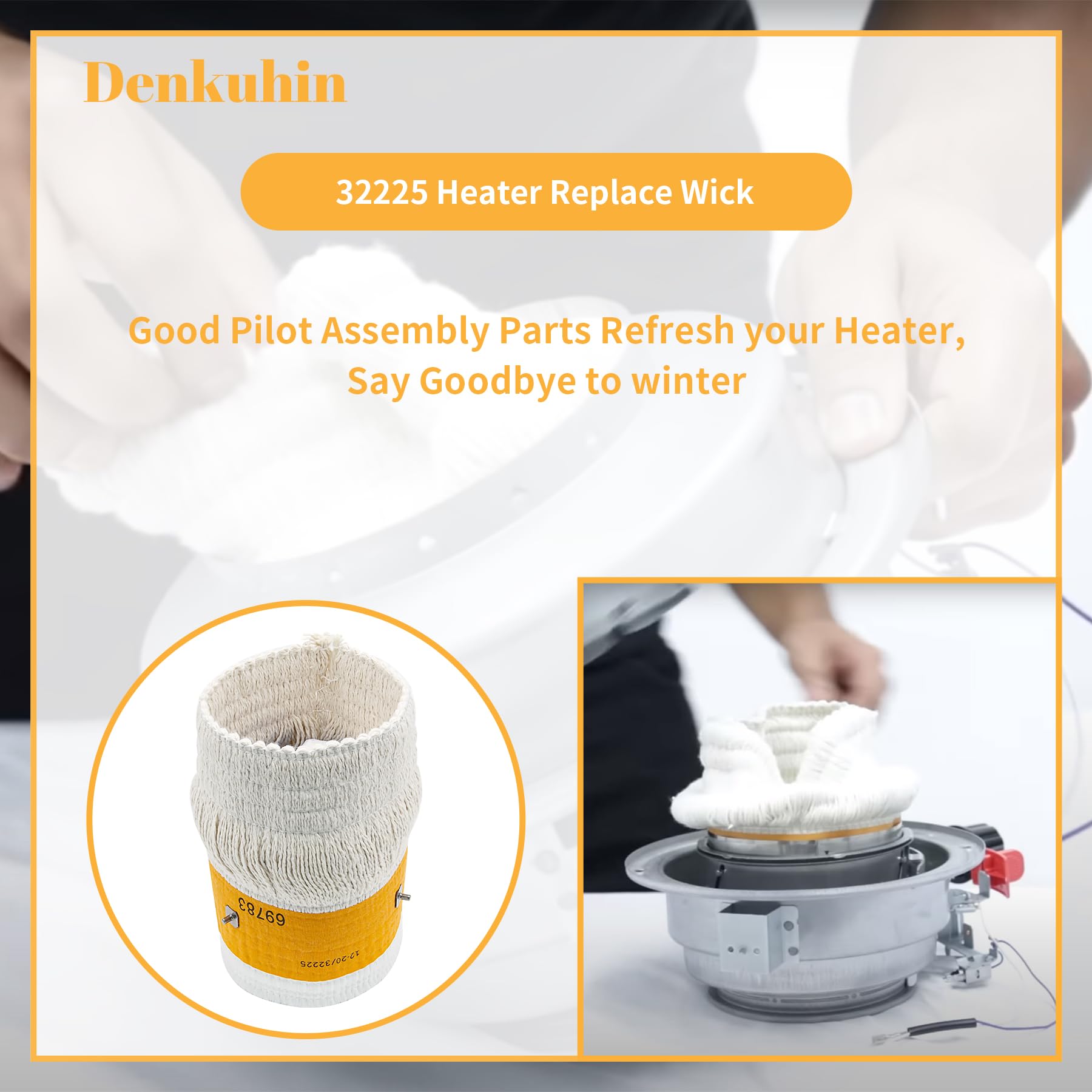 Denkuhin 32225 Kerosene Heater Wick Replacement for Kero World KW-24 (A-H), Dyna-Glo RMC-95C, DURAHEAT DH2300, Heating Wicks for Cotton/Fiberglass