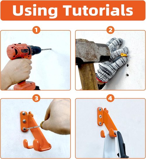 Heavy Duty Chainsaw Hanger by [Brand Name] - 2 Pack Wall Mount for Garage Organization & Storage
