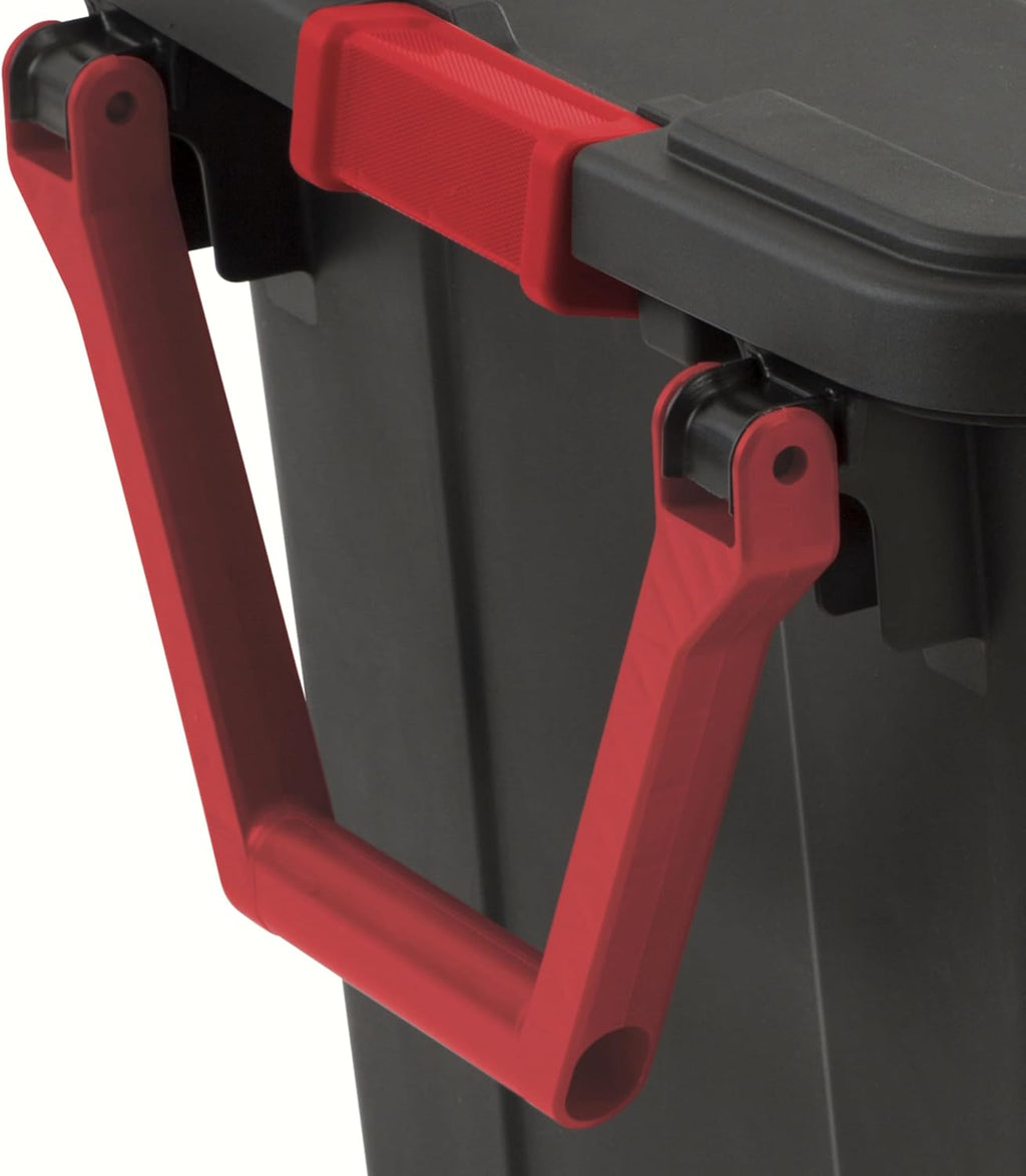 YHNNH Heavy-Duty Industrial Storage Tote - 40 Gallon Black Container with Wheels & Latches | Set of 2