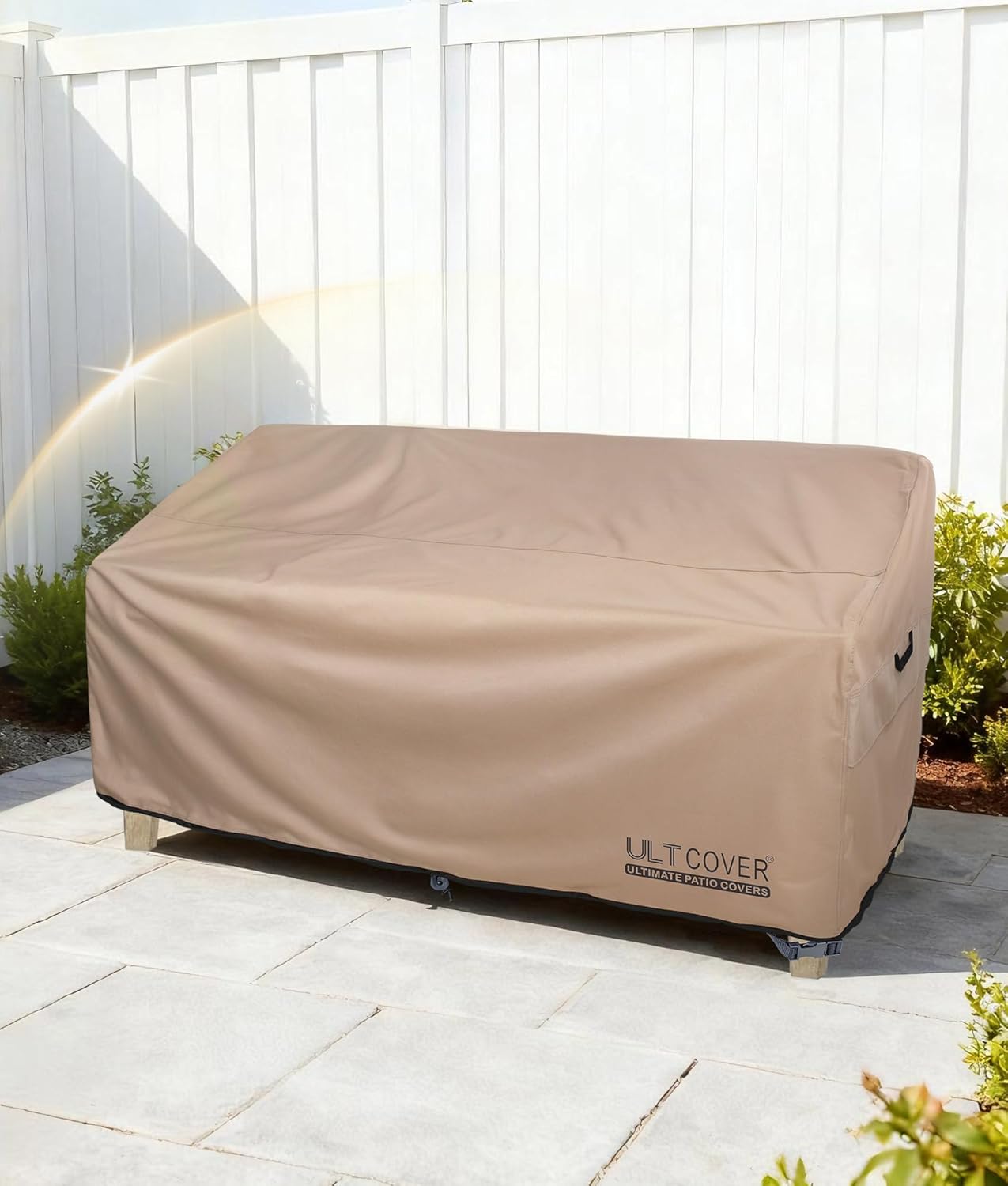 ULTCOVER Waterproof Outdoor Sofa Cover - 60W x 35D x 35H Inch for 2-Seater Loveseat Protection