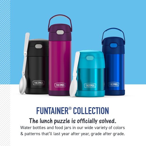 THERMOS FUNTAINER 16 Ounce Stainless Steel Vacuum Insulated Bottle with Wide Spout Lid, Captain America: Brave New World Movie