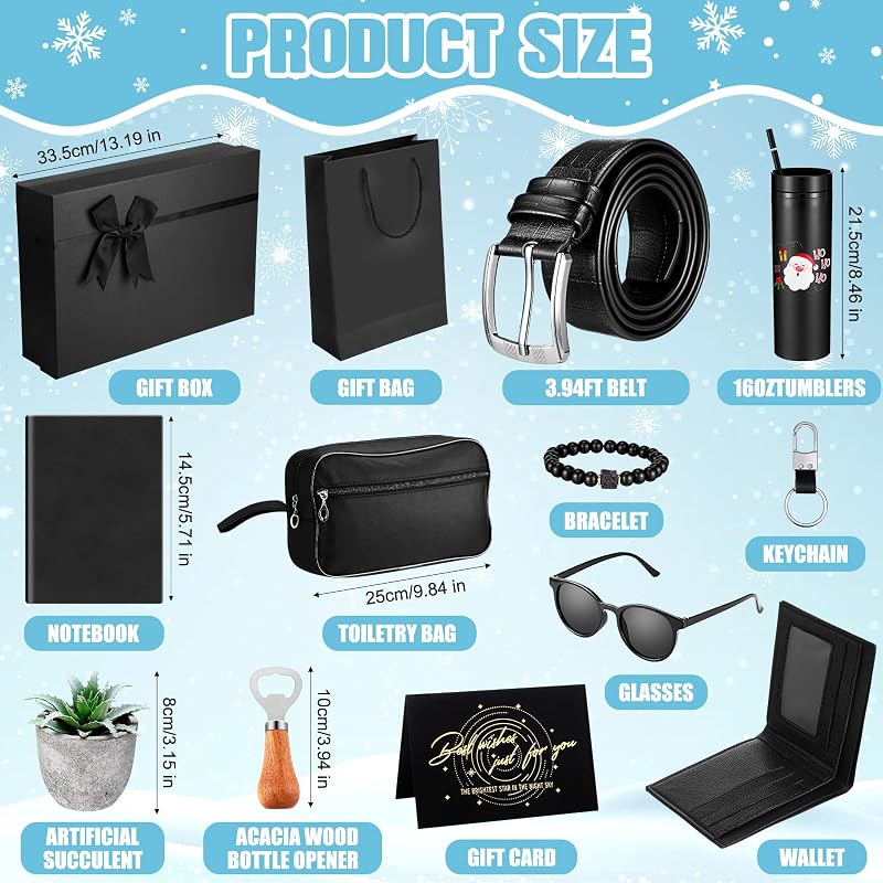 Santa Gift Set for Men, 12 Pcs - Includes Cup, Wallet, Belt, Bracelet, Keychain & More (Variation: Santa)