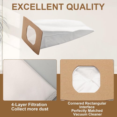 10 Pack AH10005 SH10000 UH30010COM Type I HEPA Vacuum Cleaner Bags Replacement Compatible With Hoover Platinum Type I Canister Vacuum Cleaner，Canister Vacuum Bags For Hoover UH30010COM UH30010CCA